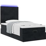 vidaXL Otomanski posteljni okvir z vzmetnicami črn 90x190cm žamet | Shoptok.si