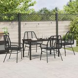 vidaXL 5-delni set za vrtnarsko jedilnico Črn Poli Ratan | Shoptok.si