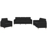  3-dijelni set sofa s jastucima crni od tkanine | shoptok.hr