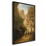  Slika - Carl Spitzweg – Well-Wisher Presenting Flowers 40x60 U crnom drvenom okviru | shoptok.hr