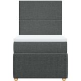 vidaXL Box spring postelja z vzmetnico temno siva 90x190 cm blago | Shoptok.si