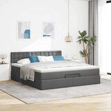 vidaXL Otomanski krevet s madracem i LED tamnosivi 180x200cm tkanine | shoptok.hr
