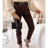 Gemre Dark brown trousers with a belt Pelchat | shoptok.hr