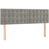 vidaXL Krevet box spring s madracem LED svjetlosivi 140x190 cm baršun | shoptok.hr