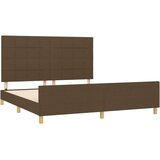  Posteljni okvir z vzglavjem temno rjav 180x200 cm blago, (20905080) | Shoptok.si
