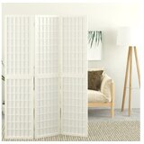  Zložljiv 3-delni paravan japonski stil 120x170 cm bele barve | Shoptok.si