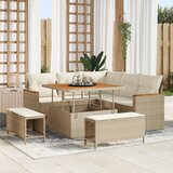 vidaXL 8 komadna vrtna sofa set s jastučićima bež poli ratan akacija | shoptok.hr