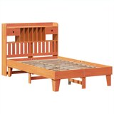  Posteljni okvir brez vzmetnice voščeno rjav 135x190 cm borovina, (21611614) | Shoptok.si