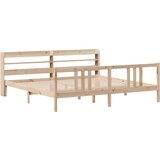vidaXL Okvir kreveta s uzglavljem 180 x 200 cm masivna borovina | shoptok.hr