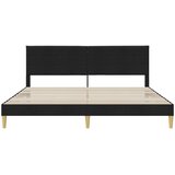  Krevetna konstrukcija s uzglavljem Crna 180 x 200 cm Tkanina | shoptok.hr