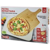 Gusto Casa Kamnita plošča za pizzo 38x3x1CM + lopar + kolesce / keramika, les inox, (20825683) | Shoptok.si