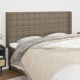 The Living Store Vzglavje z ušesi taupe 203x16x118/128 cm blago - Vzglavje, (21659990) | Shoptok.si