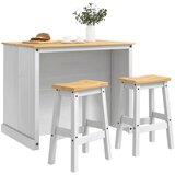  Set kuhinjskog otoka 3 pcs Bijela i vosak od meda Čvrsta bor | Eponuda.ba