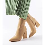 Gemre Beige ankle boots with asymmetric heel Abelina | Shoptok.si