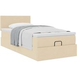  Otomanski okvir kreveta s madraca krem 80x200cm od tkanine | shoptok.hr