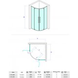 Copen Tuš kabina CONCEPT ABSOLUT R90x200cm staklo 6mm providno sa pivot vratima (C-02-6290) | ePonuda.com