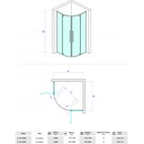 Copen tuš kabina concept absolut R90x200cm staklo 6mm providno sa pivot vratima (C-02-6290) | Eponuda.com