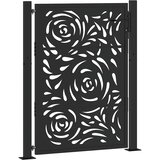  Vrtna vrata crna 100x125 cm čelična dizajn plamena | shoptok.hr