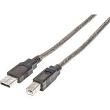 Manhattan USB kabel USB 2.0 USB-A vtič\, USB-B vtič 15.00 m črna okrogel\, z LED diodo 152389, (20416579) | Shoptok.si