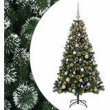  Umjetno božićno drvce s kuglicama 120 cm 150 LED lampica - 120 cm s LED-ima i srebrnim lopticama | shoptok.hr