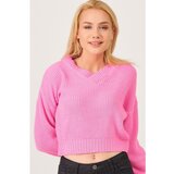 Dewberry Z3034 WOMEN'S V-NECK SWEATER-PINK Cene