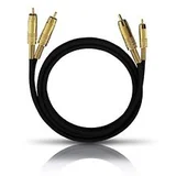 Cinch Audio Priključni kabel [2x Muški cinch konektor - 2x Muški cinch konektor] 0.50 m Crna pozlaćeni kontakti