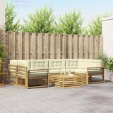  Set vanjskih sofa 7 kom. Bijela i krem Poliester | shoptok.hr