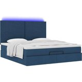 vidaXL Otomanski krevet s madracem i LED plavi 180x200cm od tkanine | shoptok.hr