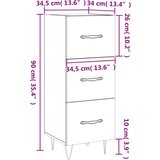  Komoda boja dimljenog hrasta 34 5x34x90 cm konstruirano drvo | shoptok.hr