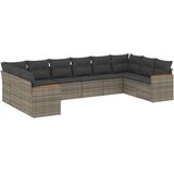  10-dijelni set vrtnih sofa od poliratana s jastucima sivi | shoptok.hr