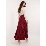 Fashionhunters Burgundy flared skirt Cene