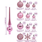  Set božićnih kuglica od 111 komada ružičasti od polistirena | shoptok.hr