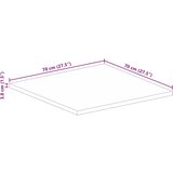 Stolna ploča 70x70x3,8 cm četvrtasta od masivnog drva manga | shoptok.hr