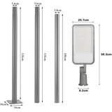  Brilagi-LED Spoljašnja lampa sa stubom i kl. 3 m URBANLIGHT LED/200W/230V siva IP65 | Eponuda.com