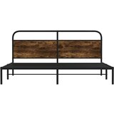 Metalni Kovinski posteljni okvir brez vzmetnice dimljen hrast 183x213cm, (21611237) | Shoptok.si