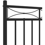  Metalni okvir za krevet s uzglavljem crni 135x190 cm | shoptok.hr