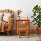  Nesting bočni stolovi 3 pcs Prirodna Čvrsto mahagonijsko drvo | shoptok.hr