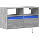  Zidni TV ormarić s LED svjetlima siva boja hrasta 80x31x45 cm | Eponuda.com