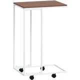 The Living Store Stranska mizica s kolesi bela 40x30x63,5 cm inženirski les - Stranska Mizica, (21421460) | Shoptok.si