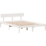 vidaXL Krevet s regalom z knjige bez madraca bijeli 140x190cm borovina | shoptok.hr