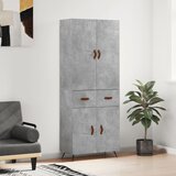 vidaXL Visoka komoda betonsko siva 69,5x34x180 cm inženirski les Cene