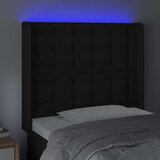  Posteljno vzglavje črno 83x16x118/128 cm umetno usnje, (20792902) | Shoptok.si
