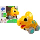 Dinosaur on Wheels Yellow Triceratops Figurine Cene