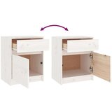  Noćni ormarići 2 kom bijeli 40 x 31 x 50 cm od masivne borovine | shoptok.hr