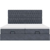 vidaXL Otomanski posteljni okvir z vzmetnicami siv 160x200 cm žamet | Shoptok.si