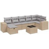 Maison Chic Seti vrtnega pohištva - Vrtna garnitura - Vrtni pohištvo set 8-delna z blazinami bež poli ratan, (21800337) | Shoptok.si