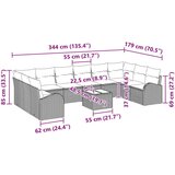  Kavčna garnitura z blazino 11 pcs Rjava poli ratan, (5000155532) | Shoptok.si