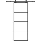 vidaXL Drsna vrata z opremo 76x205 cm ESG steklo in aluminij | Shoptok.si