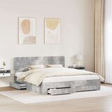  Konstrukcija postelje z vzglavjem Betonsko siva 200 x 200 cm, (5000102737) | Shoptok.si