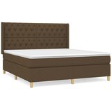 Krevet s oprugama i madracem tamnosmeđi 160x200 cm tkanina | shoptok.hr